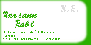 mariann rabl business card